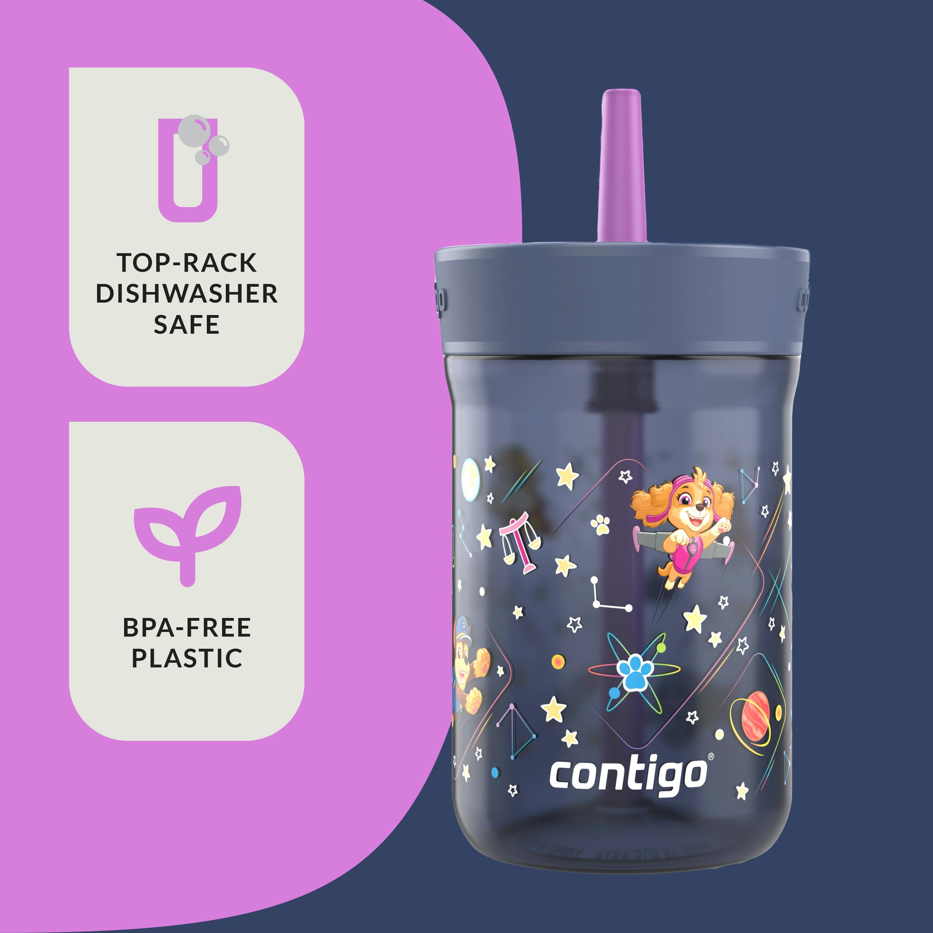 Contigo® Kids’ Leighton Straw Tumbler with Spill-Proof Leak-Proof Lid, 14oz