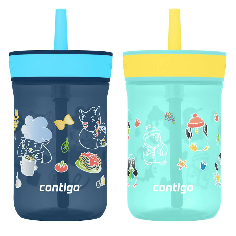 Contigo® Kids’ Leighton Straw Tumbler with Spill-Proof Leak-Proof Lid, 14oz Li8A