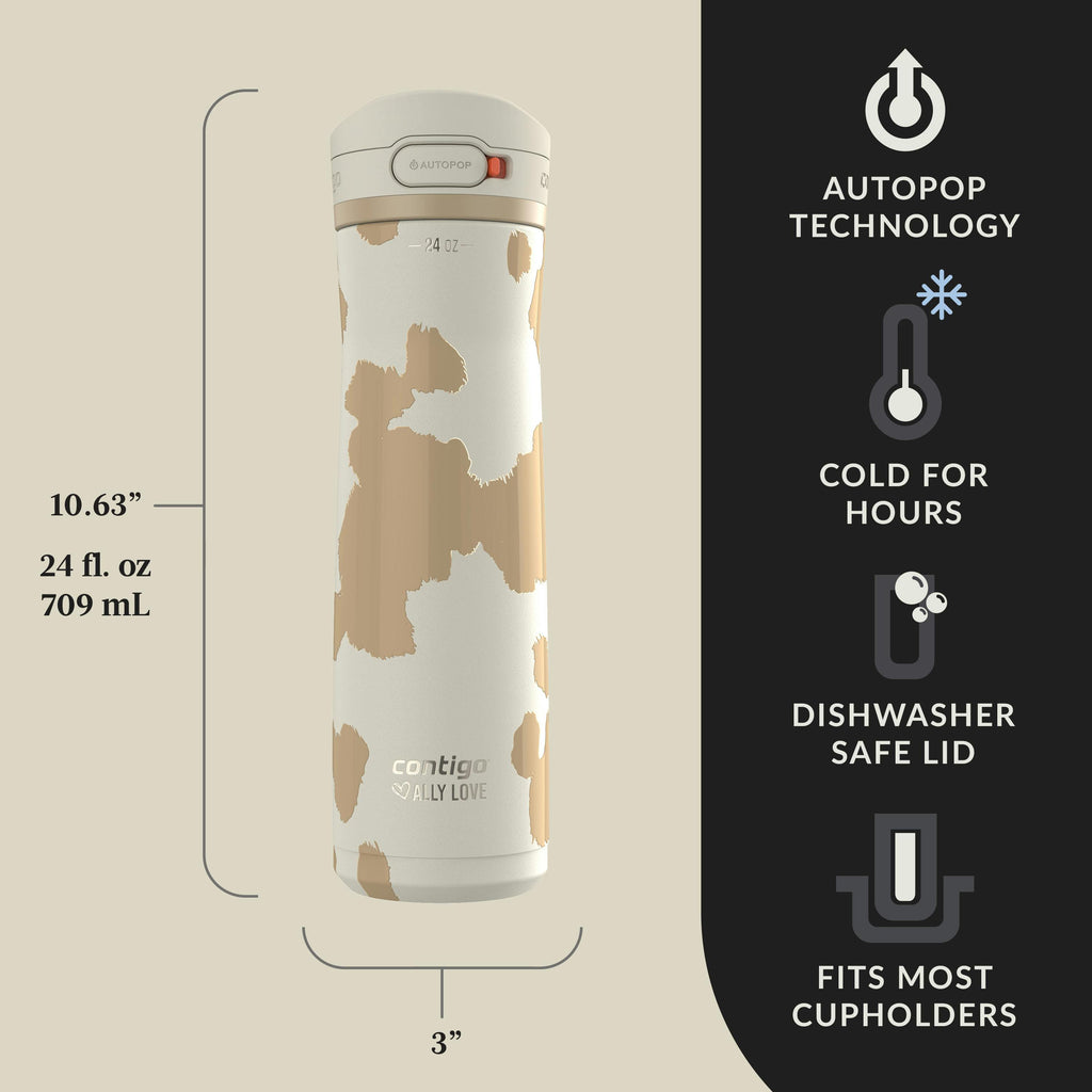Contigo® x Ally Love Jackson Chill 2.0 Stainless Steel Water Bottle with AUTOPOP® Lid, 24oz