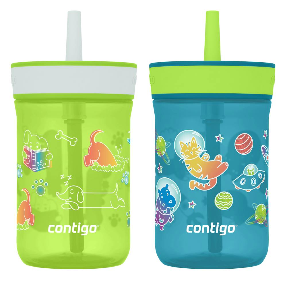 Contigo® Kids’ Leighton Straw Tumbler with Spill-Proof Leak-Proof Lid, 14oz Fw0q