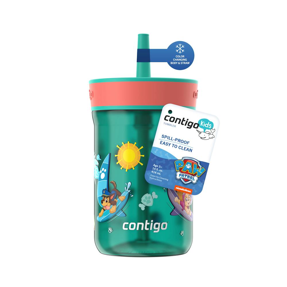 Contigo® Kids’ Leighton Straw Tumbler with Spill-Proof Leak-Proof Lid, 14oz aFxj